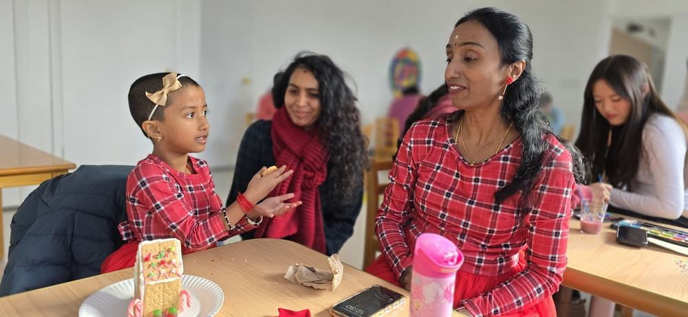 Families and children at a Milestones holiday celebration