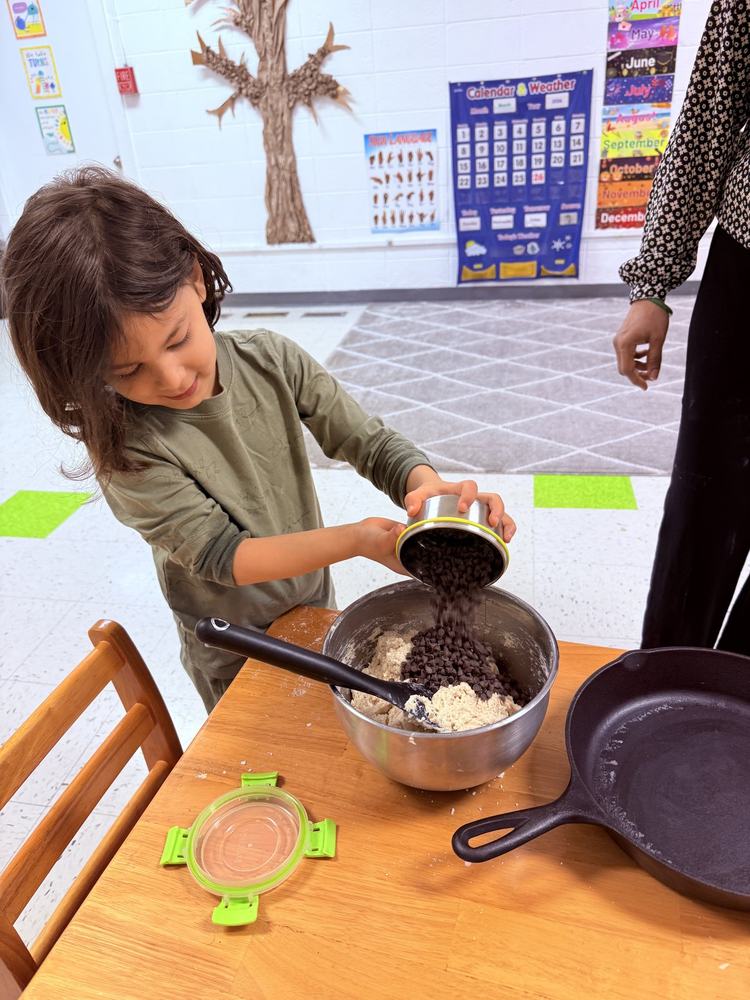 Child engaged in a calm and focused work period